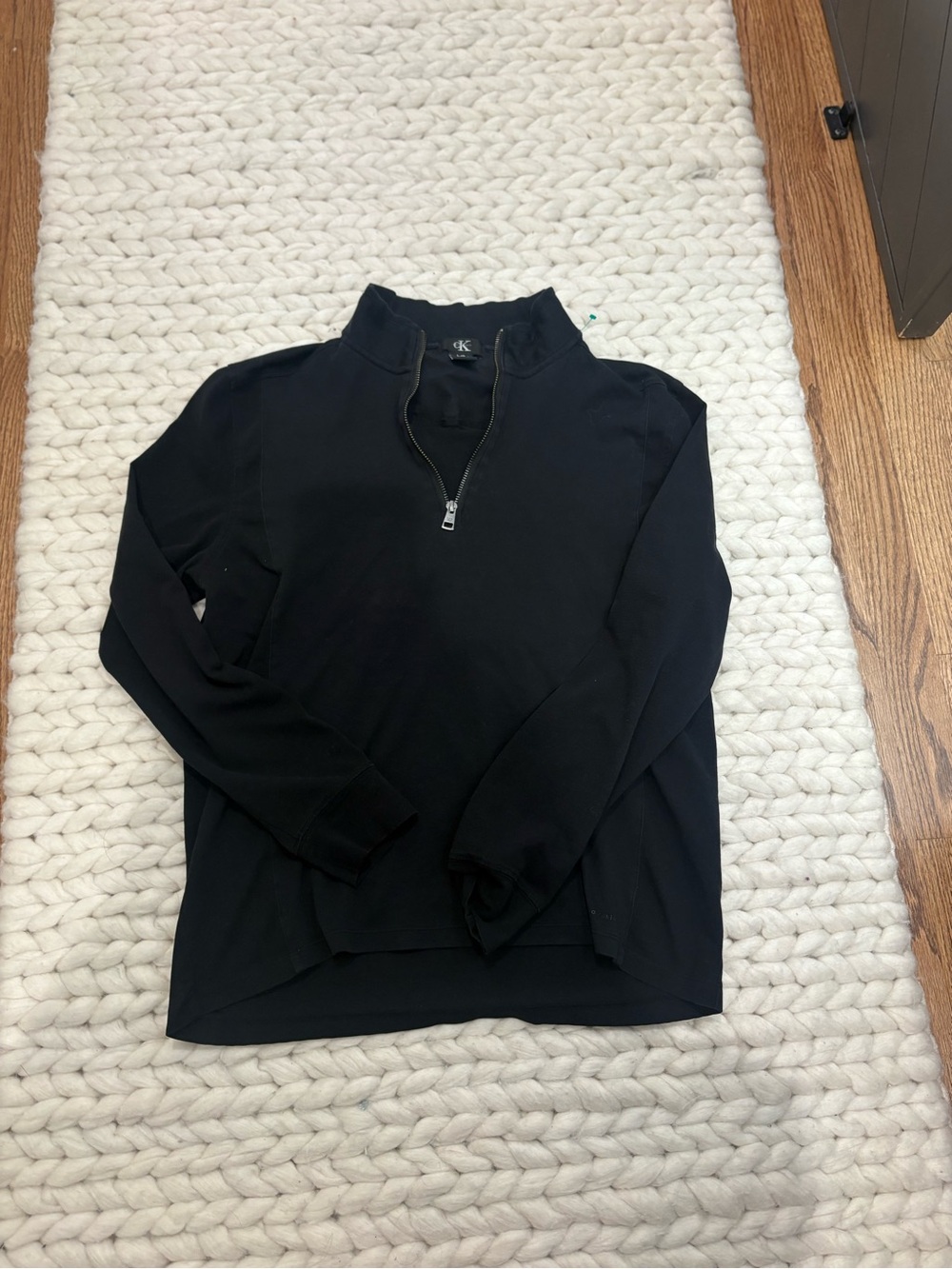 Calvin Klein Men’s Black Quarter-Zip Sweater Pullover